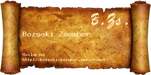 Bozsoki Zsombor névjegykártya